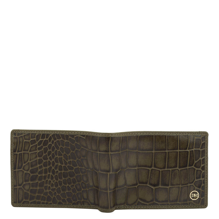 Military Green Bifold Leather Mens Wallet