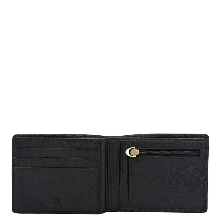 Black Bifold Leather Mens Wallet