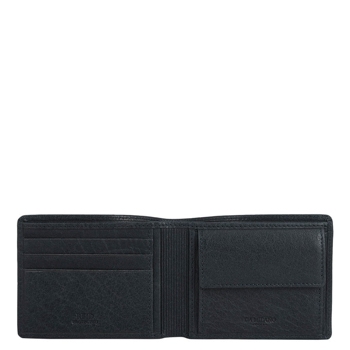 Navy Bifold Leather Mens Wallet