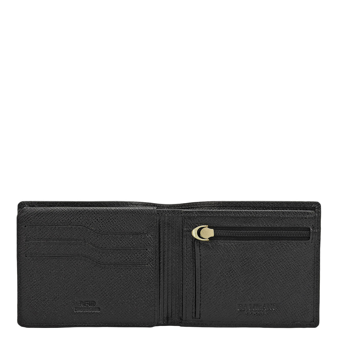 Black Bifold Leather Mens Wallet