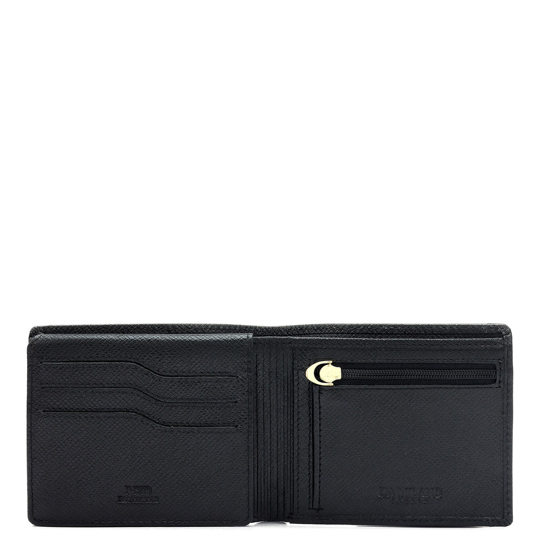 Black Bifold Leather Mens Wallet