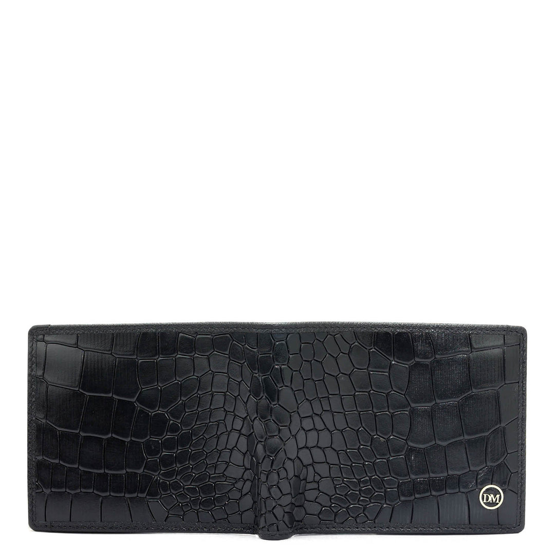 Black Bifold Leather Mens Wallet