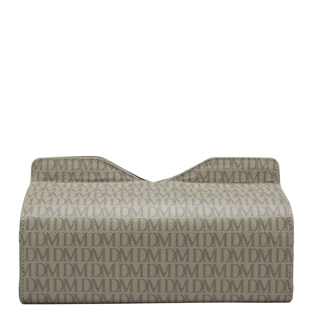 Monogram Leather Napkin Case - Chalk