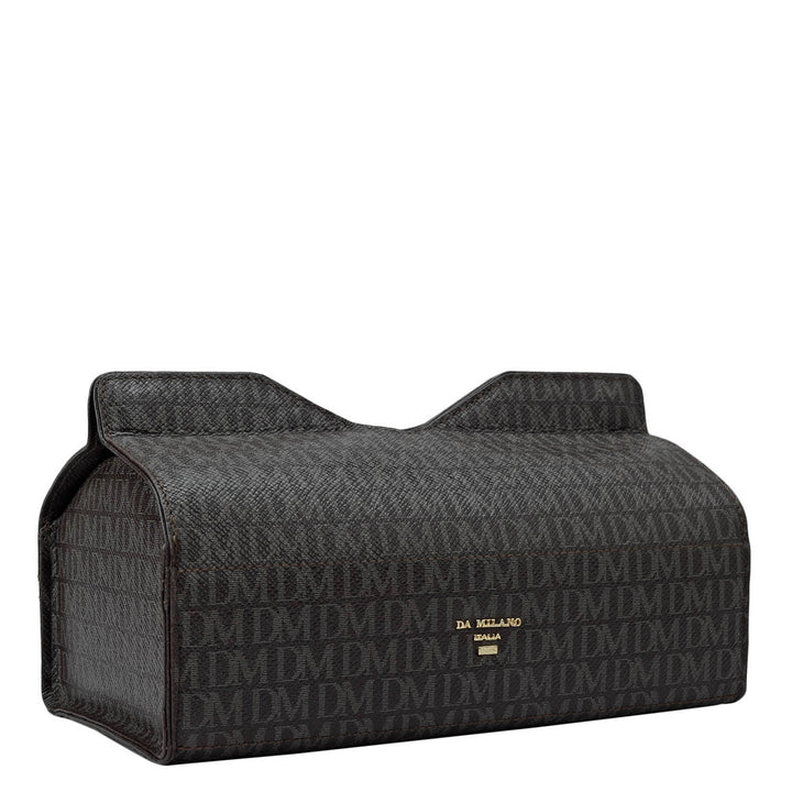 Monogram Leather Napkin Case - Chocolate