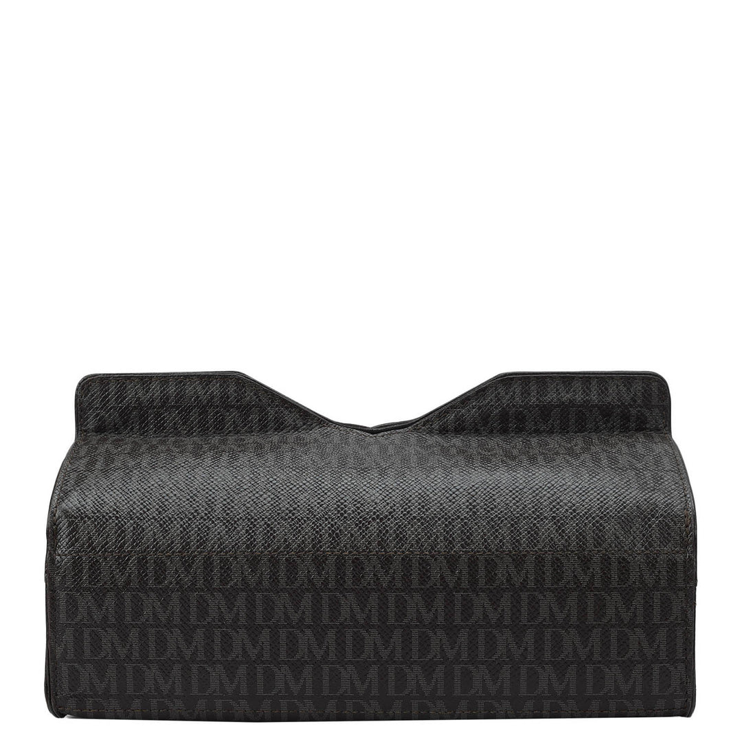 Monogram Leather Napkin Case - Chocolate