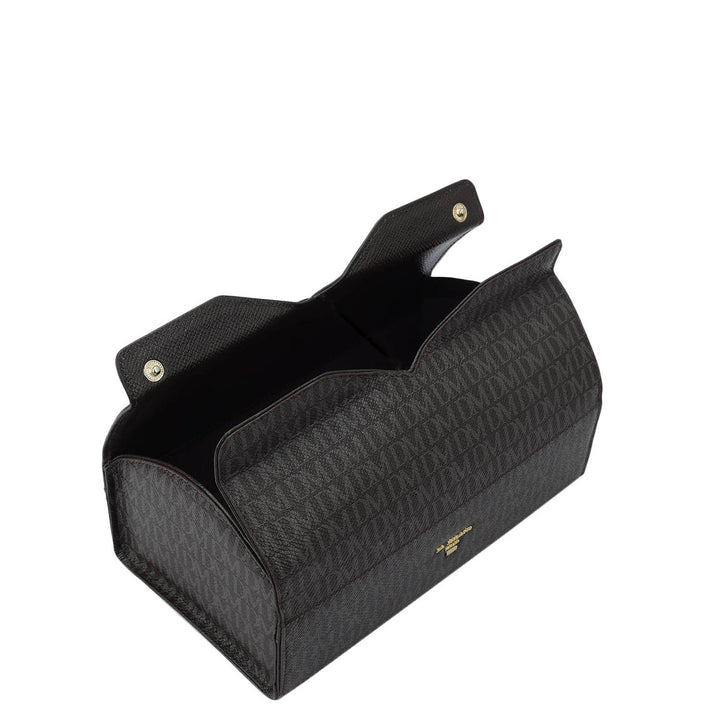 Monogram Leather Napkin Case - Chocolate