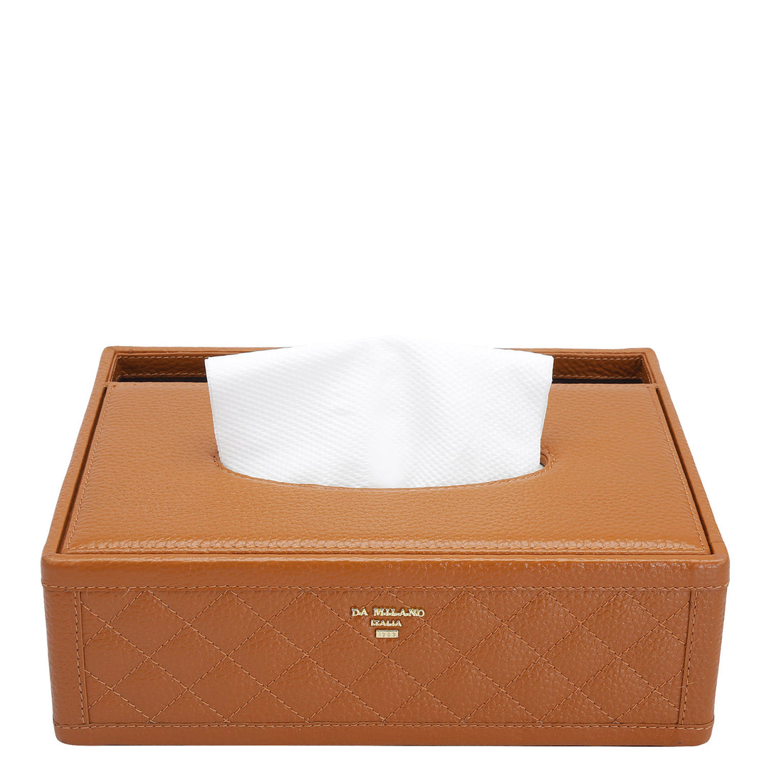 Quilting Wax Leather Napkin Case - Orange
