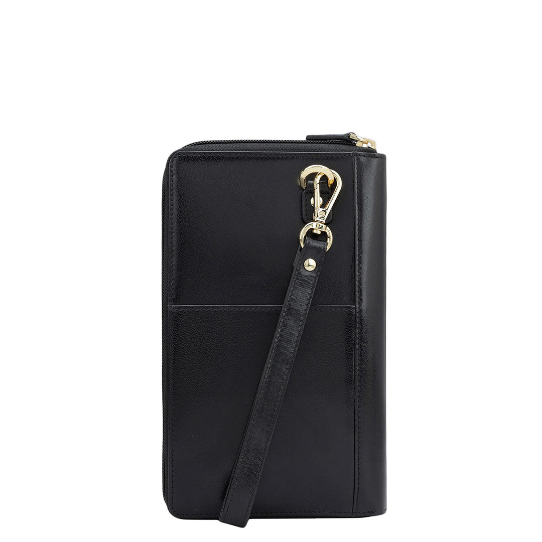 Plain Leather Passport Case - Black