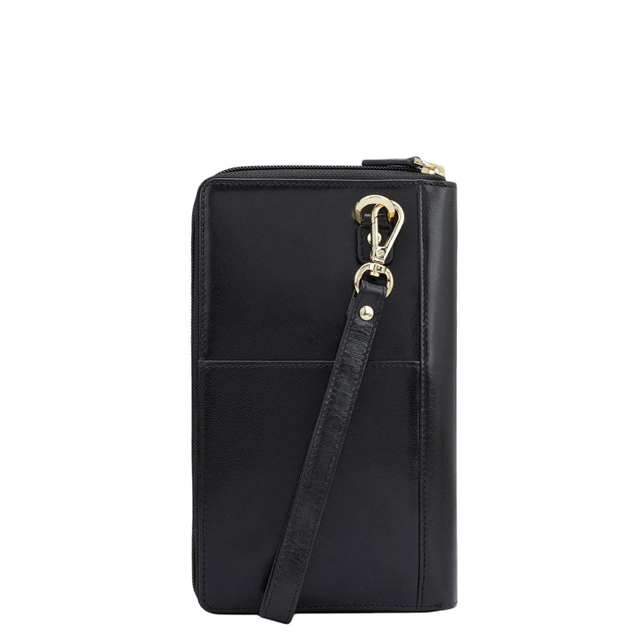 Plain Leather Passport Case - Black