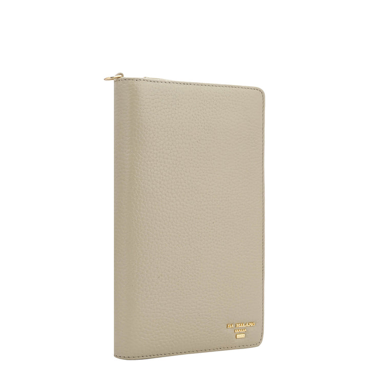 Wax Leather Passport Case - Ivory