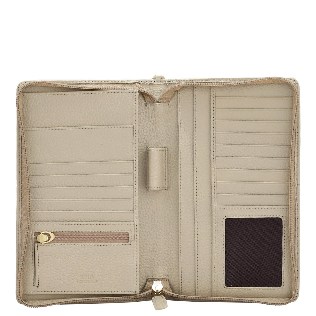 Wax Leather Passport Case - Ivory