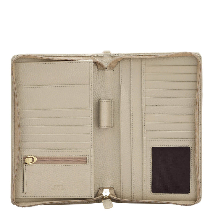 Wax Leather Passport Case - Ivory