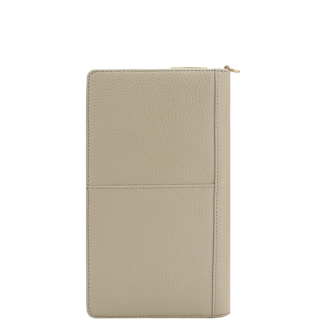 Wax Leather Passport Case - Ivory