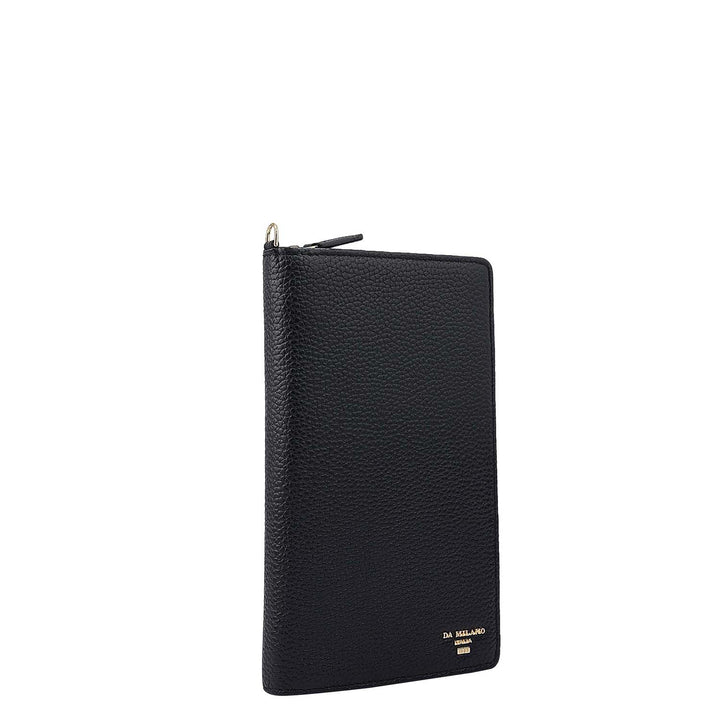 Wax Leather Passport Case - Black