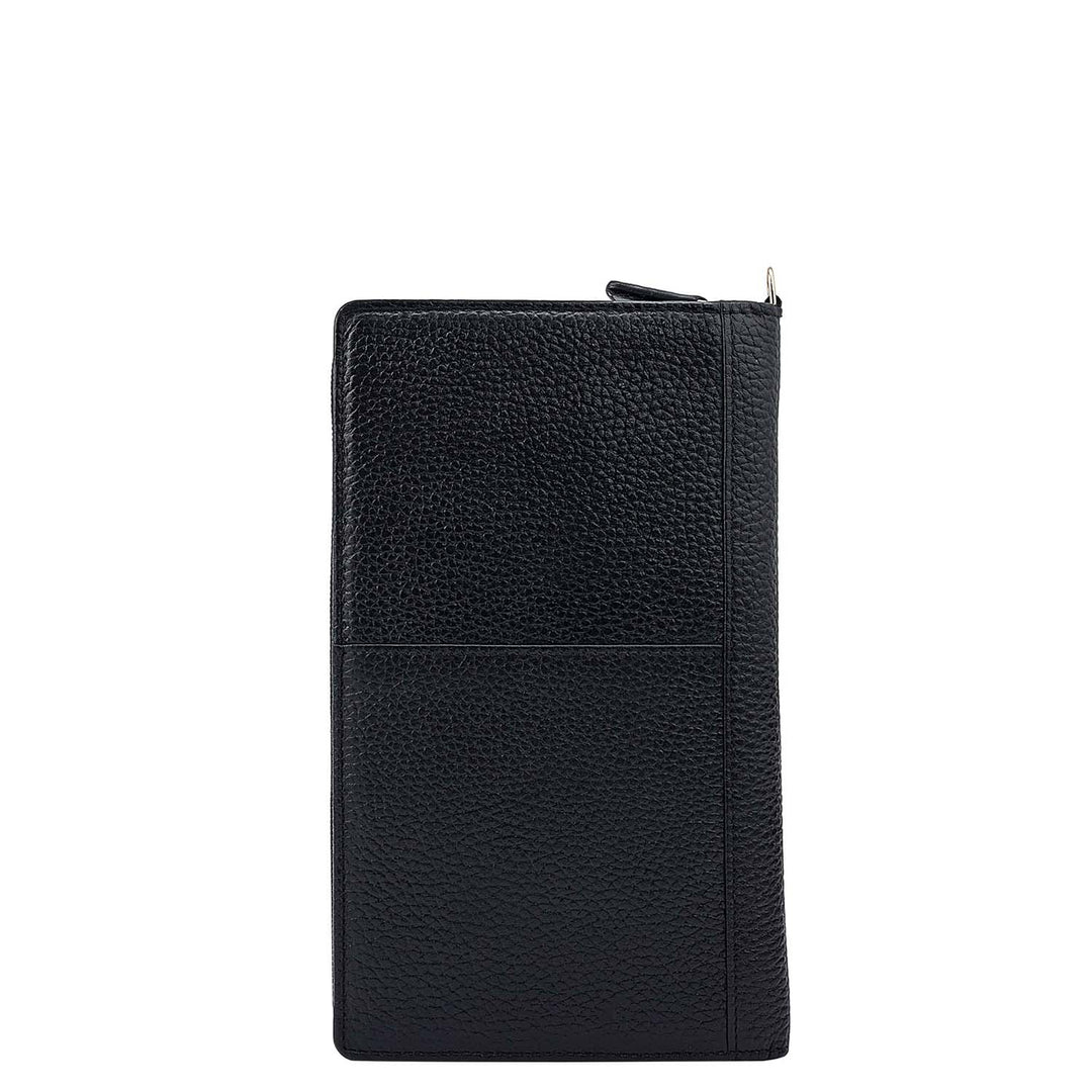 Wax Leather Passport Case - Black
