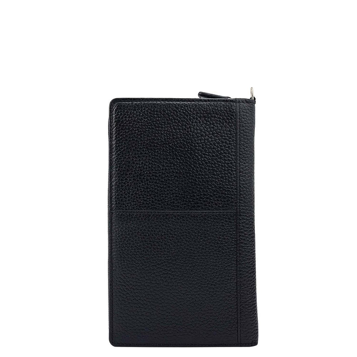 Wax Leather Passport Case - Black