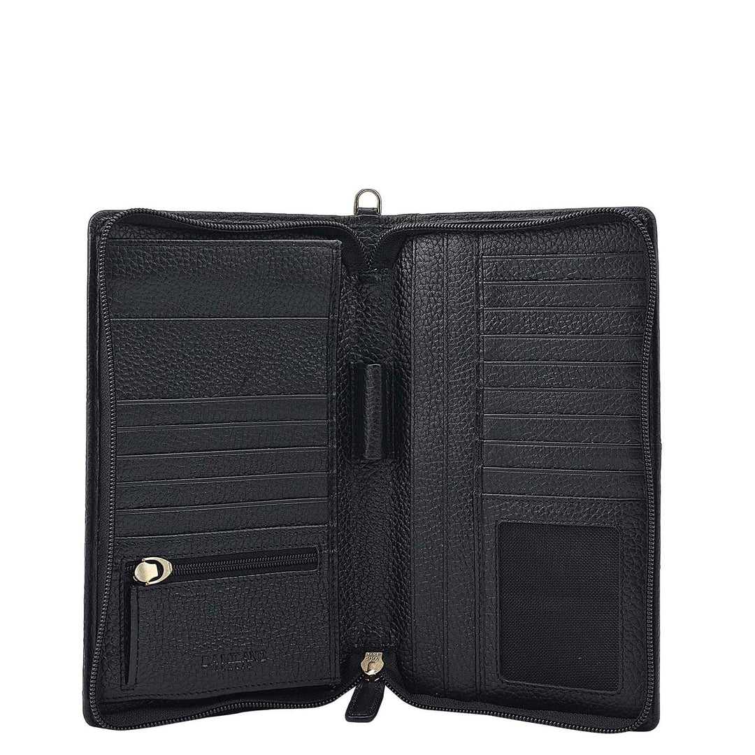 Wax Leather Passport Case - Black