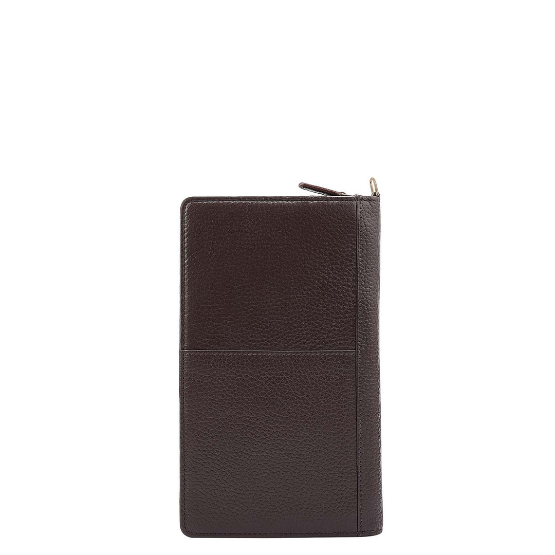 Wax Leather Passport Case - Chocolate