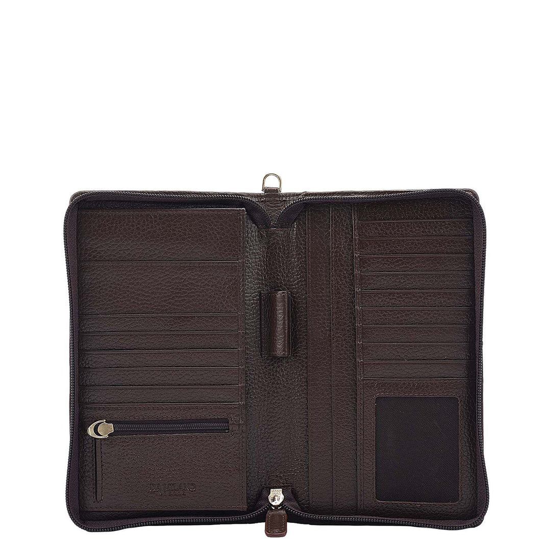 Wax Leather Passport Case - Chocolate