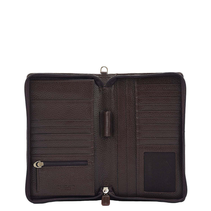 Wax Leather Passport Case - Chocolate