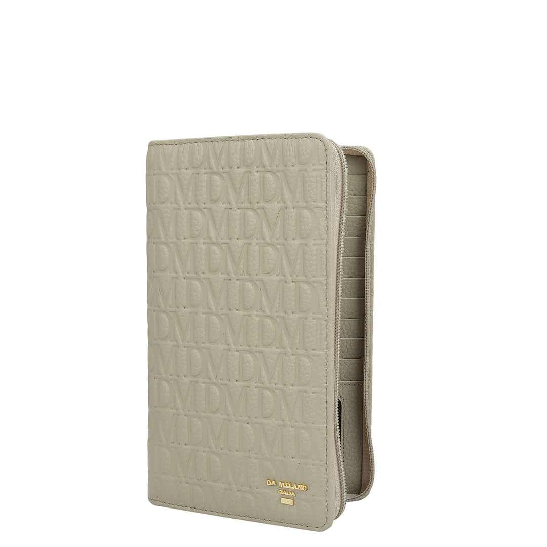 Monogram Leather Passport Case - Khaki