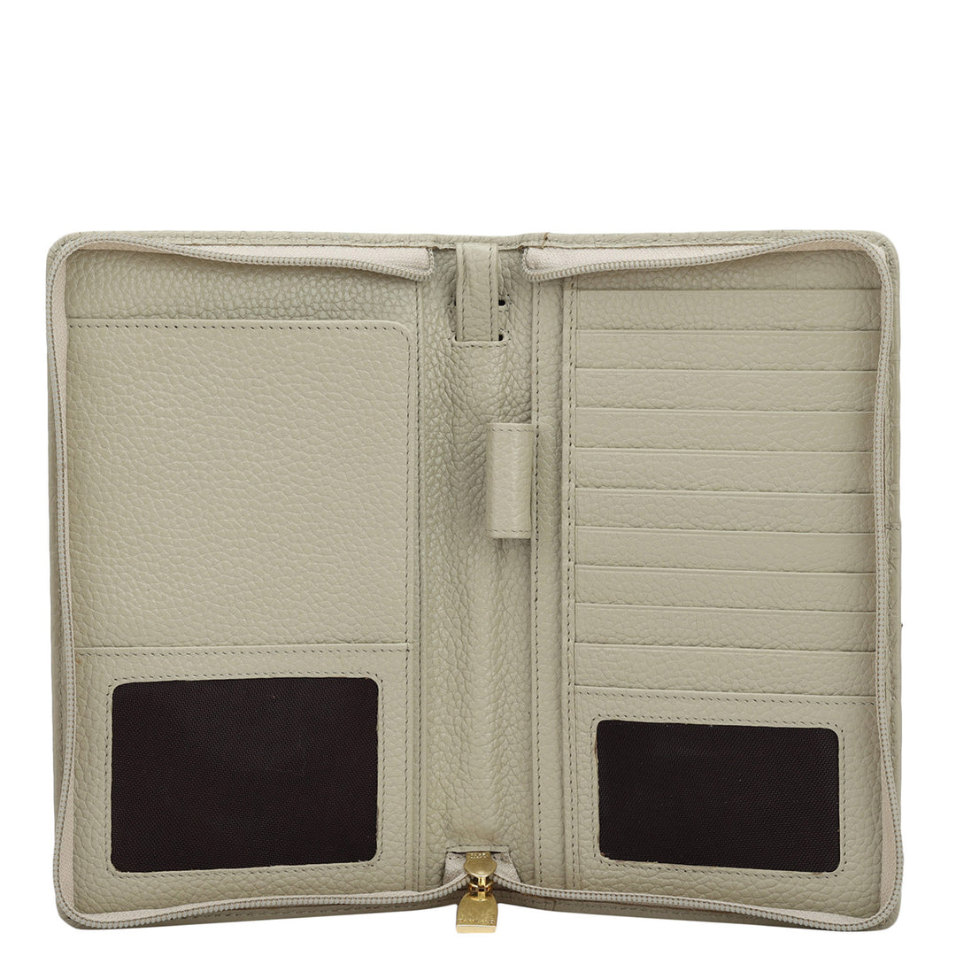 Monogram Leather Passport Case - Khaki