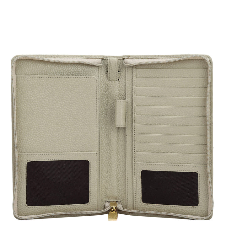 Monogram Leather Passport Case - Khaki