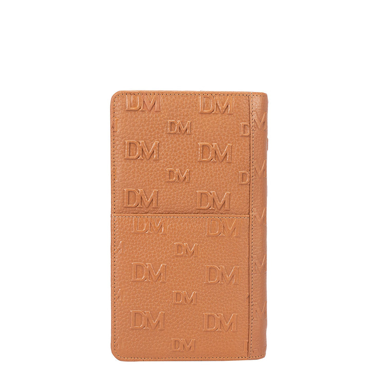 Monogram Wax Leather Passport Case - Caramel