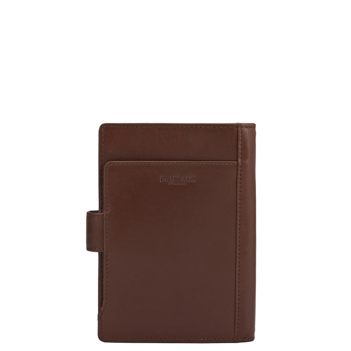 Plain Leather Passport Case - Brown