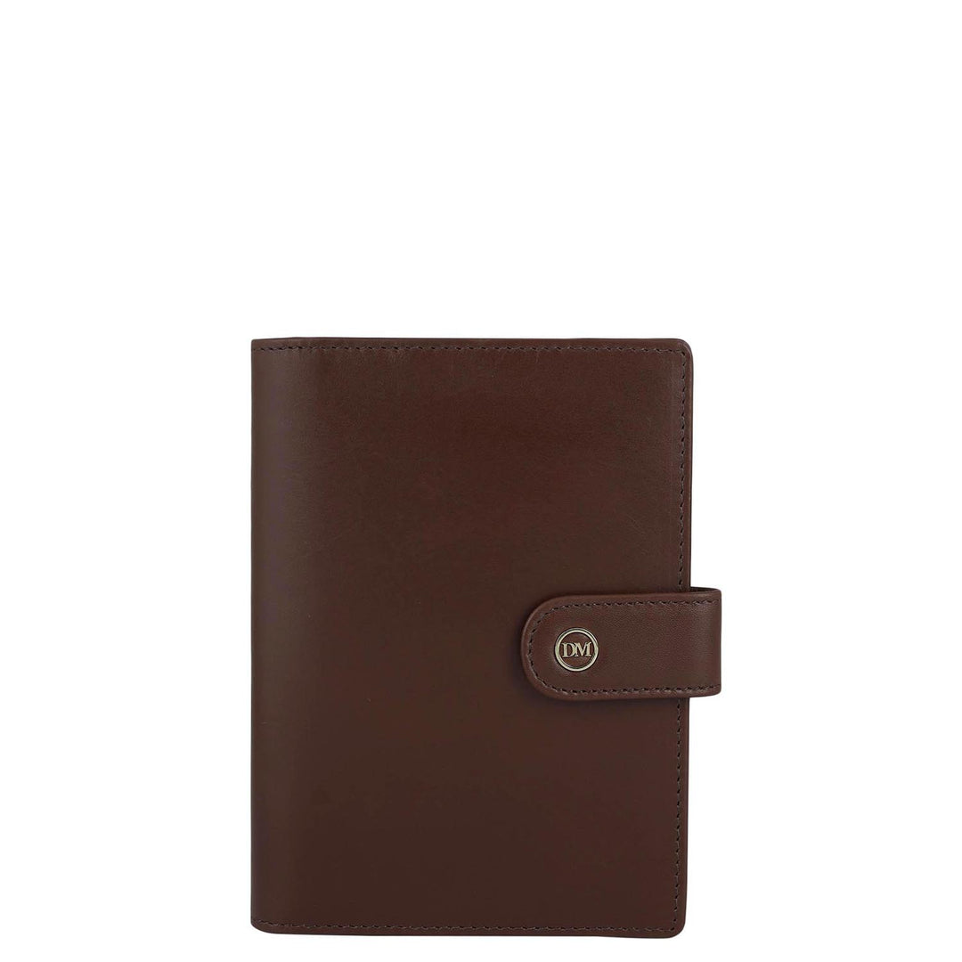 Plain Leather Passport Case - Brown