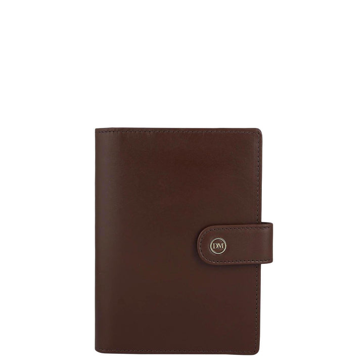 Plain Leather Passport Case - Brown