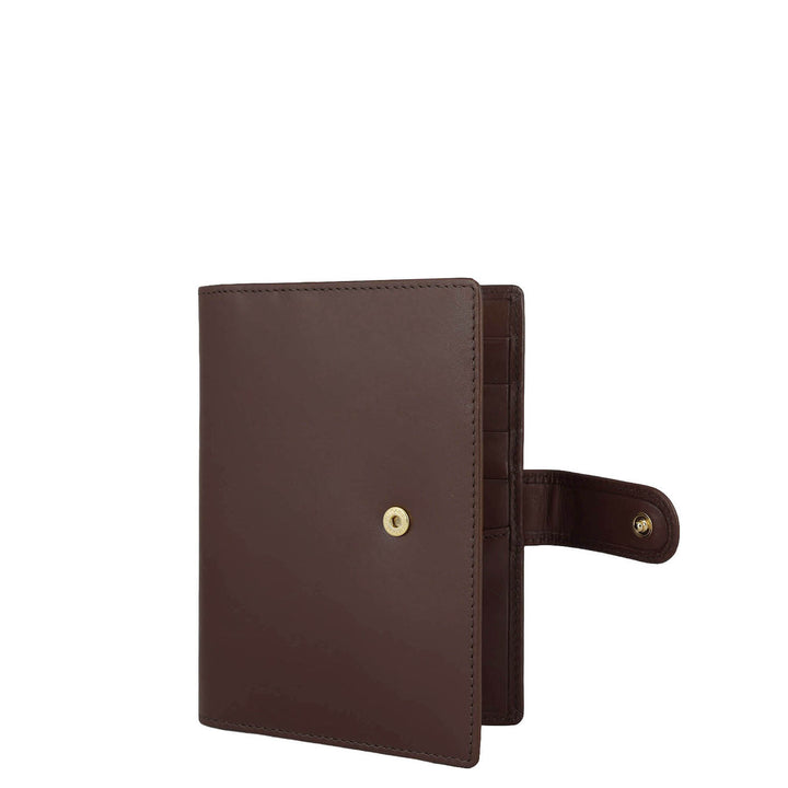 Plain Leather Passport Case - Brown