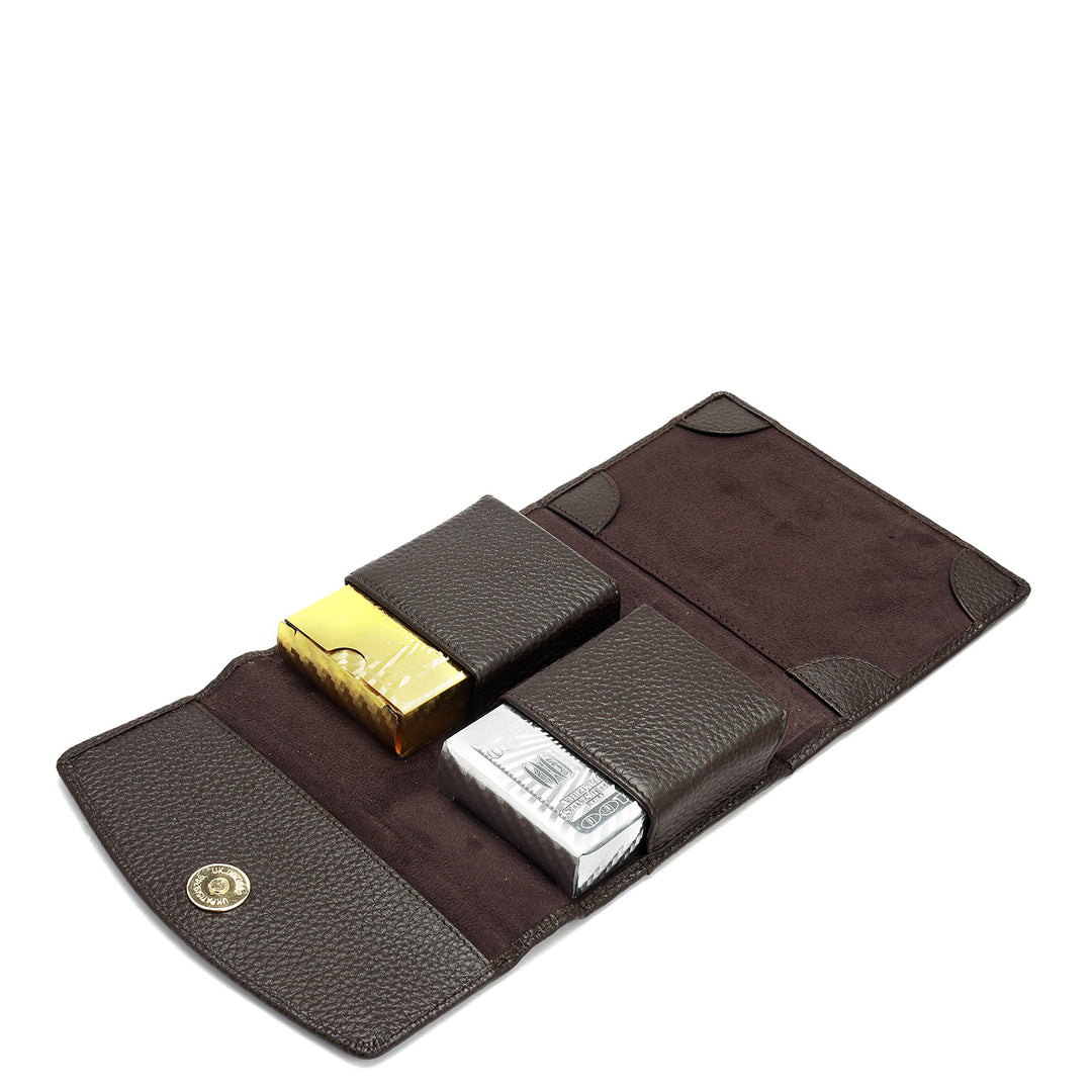 Wax Leather Playing Cards - Chocolate