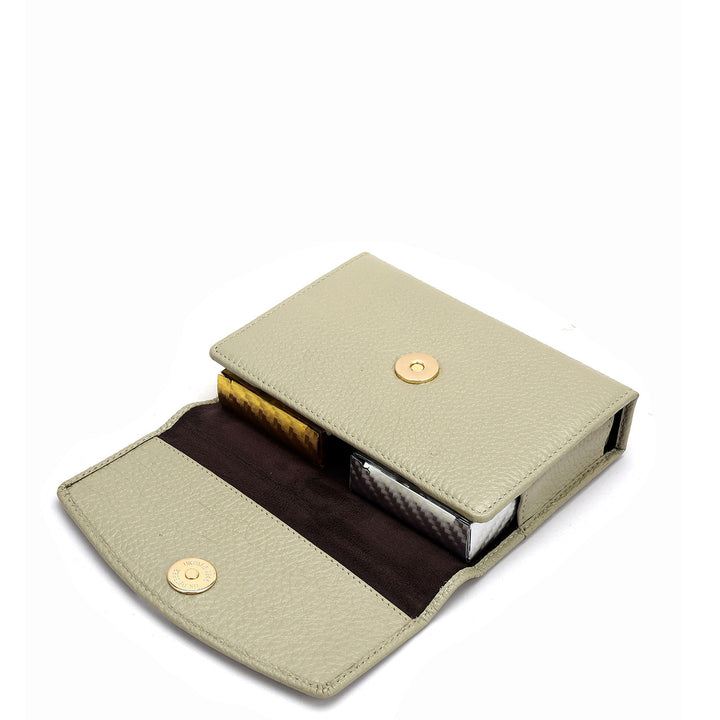 Wax Leather Playing Cards - Khaki