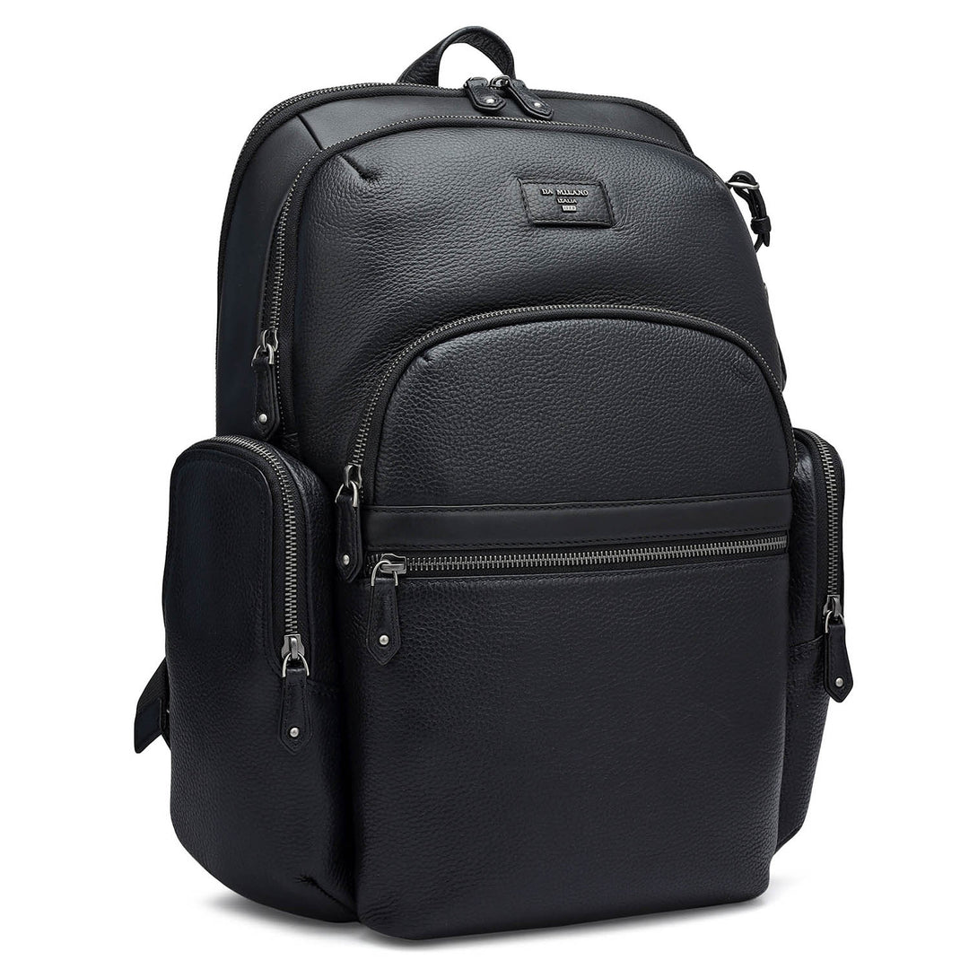 Wax Leather Backpack - Black