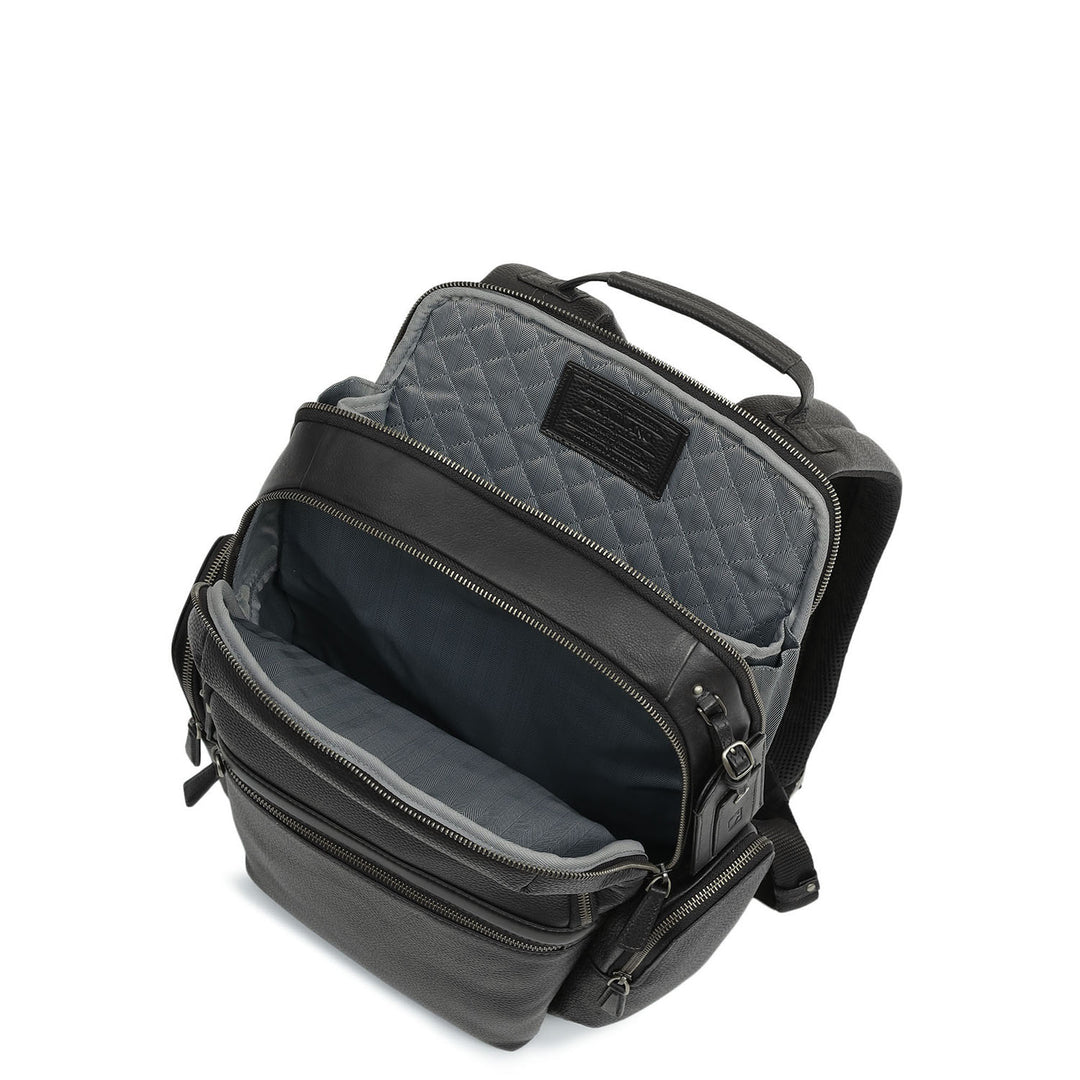 Wax Leather Backpack - Black