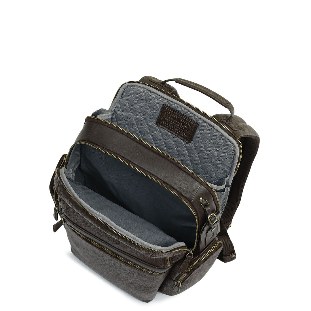 Wax Leather Backpack - Chocolate