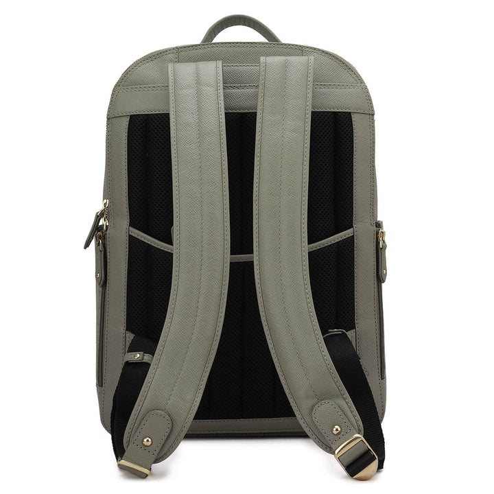 Monogram Franzy Leather Backpack - Stone Grey