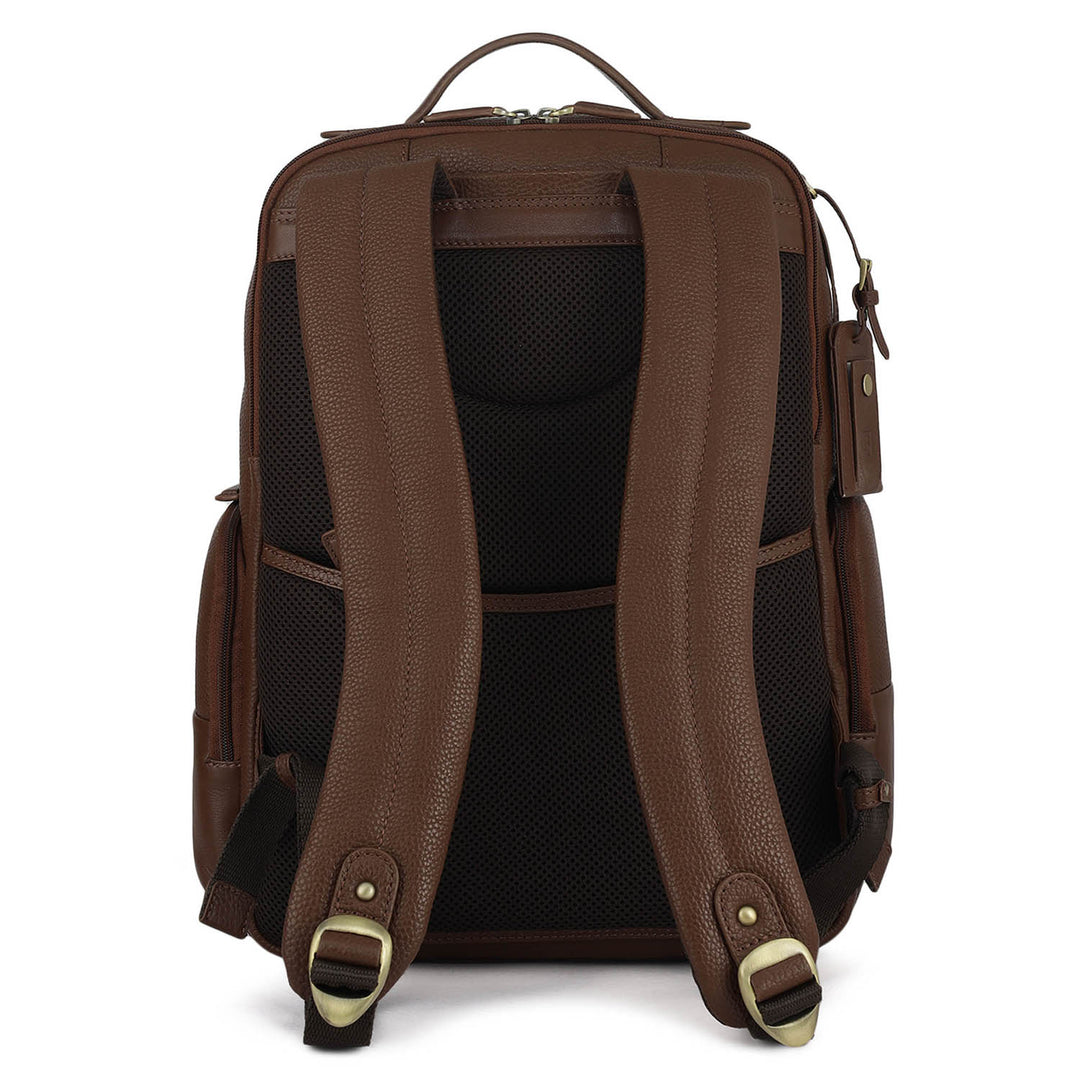 Wax Plain Leather Backpack - Espresso