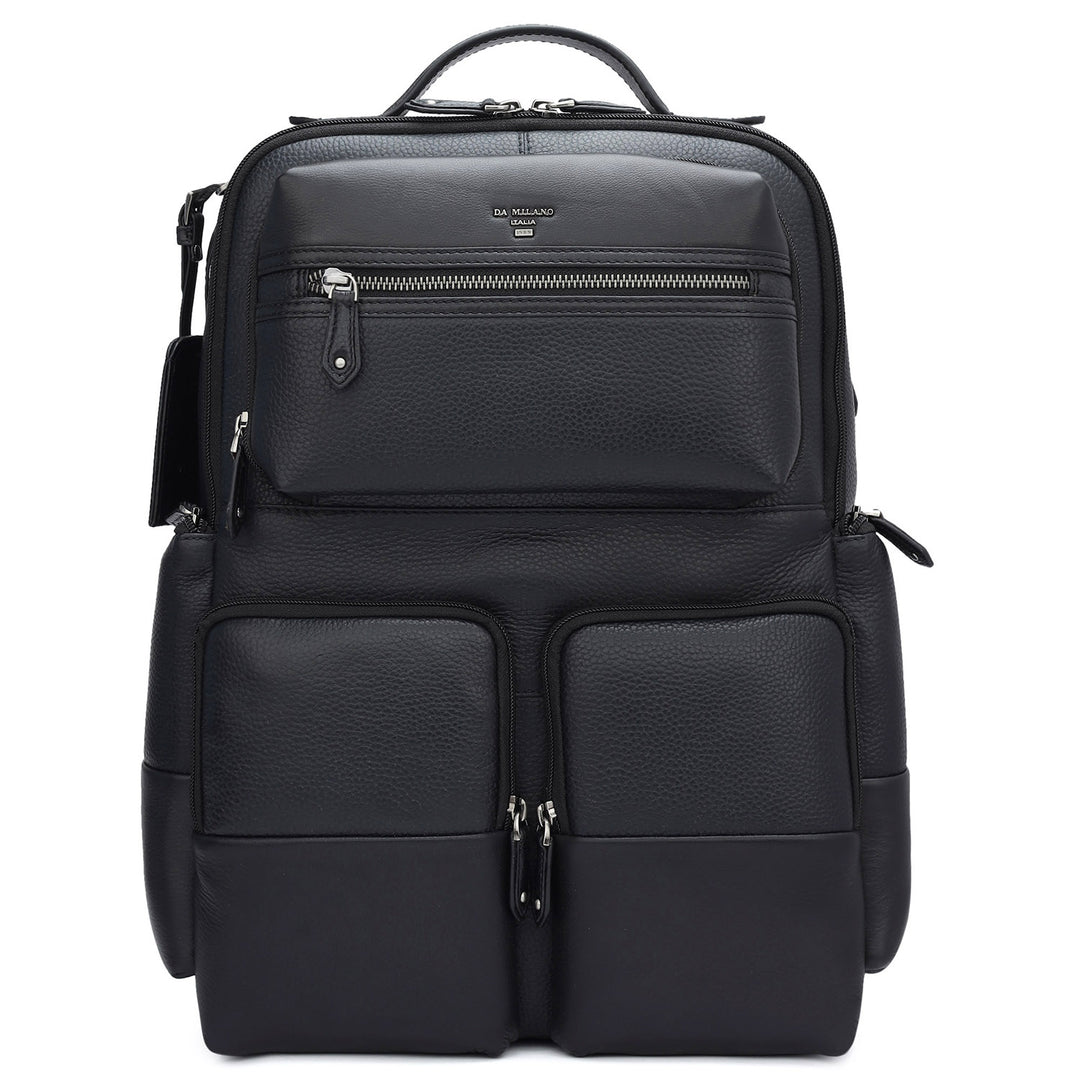 Wax Leather Backpack - Black