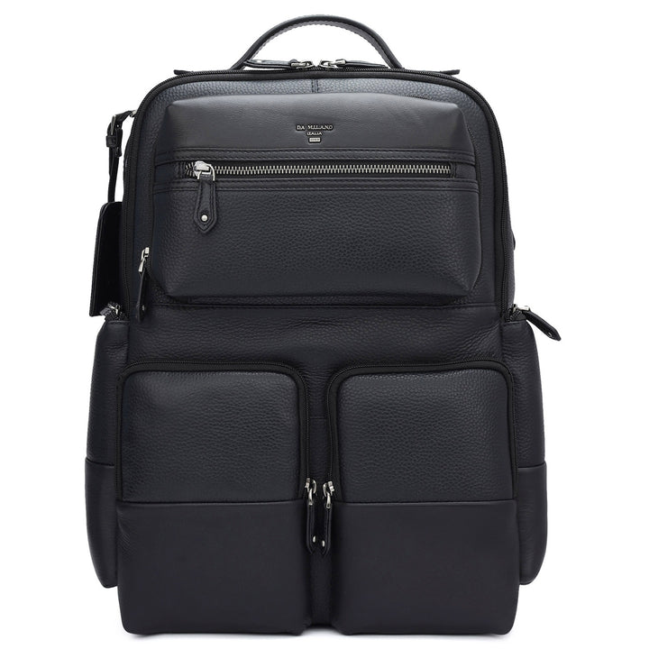 Wax Leather Backpack - Black