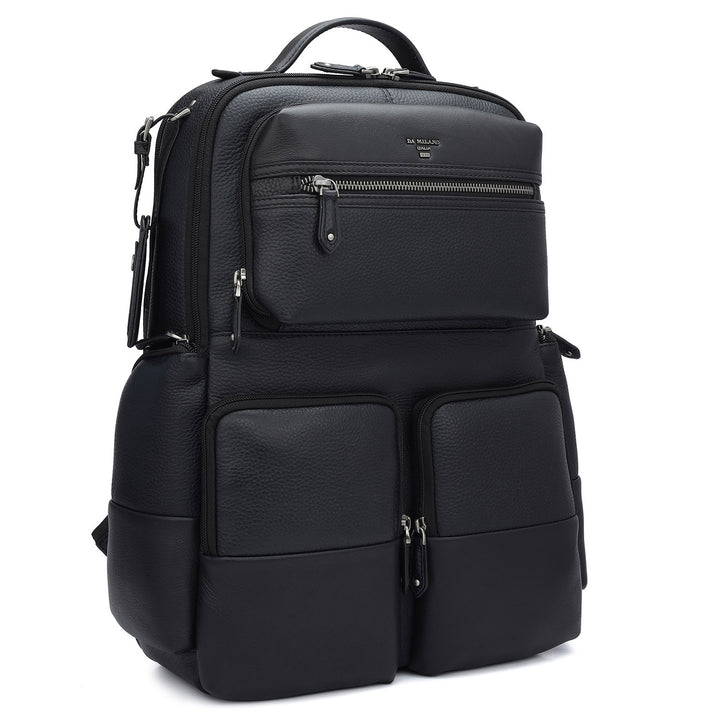 Wax Leather Backpack - Black
