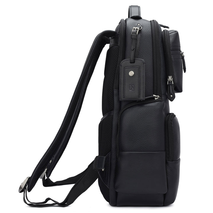 Wax Leather Backpack - Black