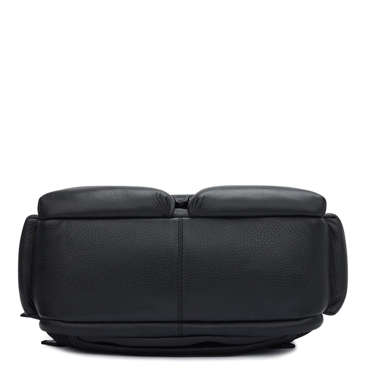Wax Leather Backpack - Black