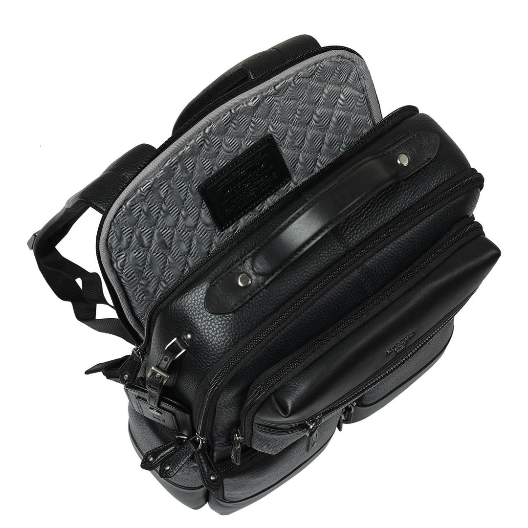 Wax Leather Backpack - Black