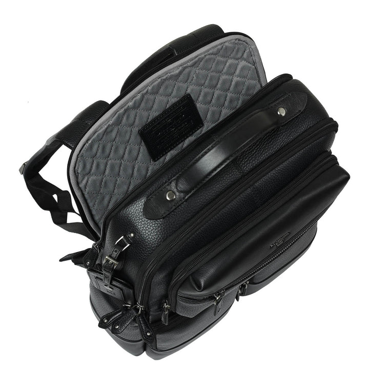 Wax Leather Backpack - Black