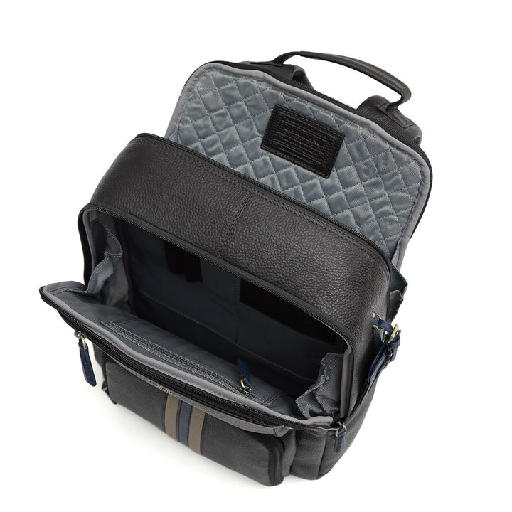 Wax Leather Backpack - Black