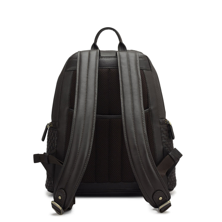 Punch Mat Leather Backpack - Brown