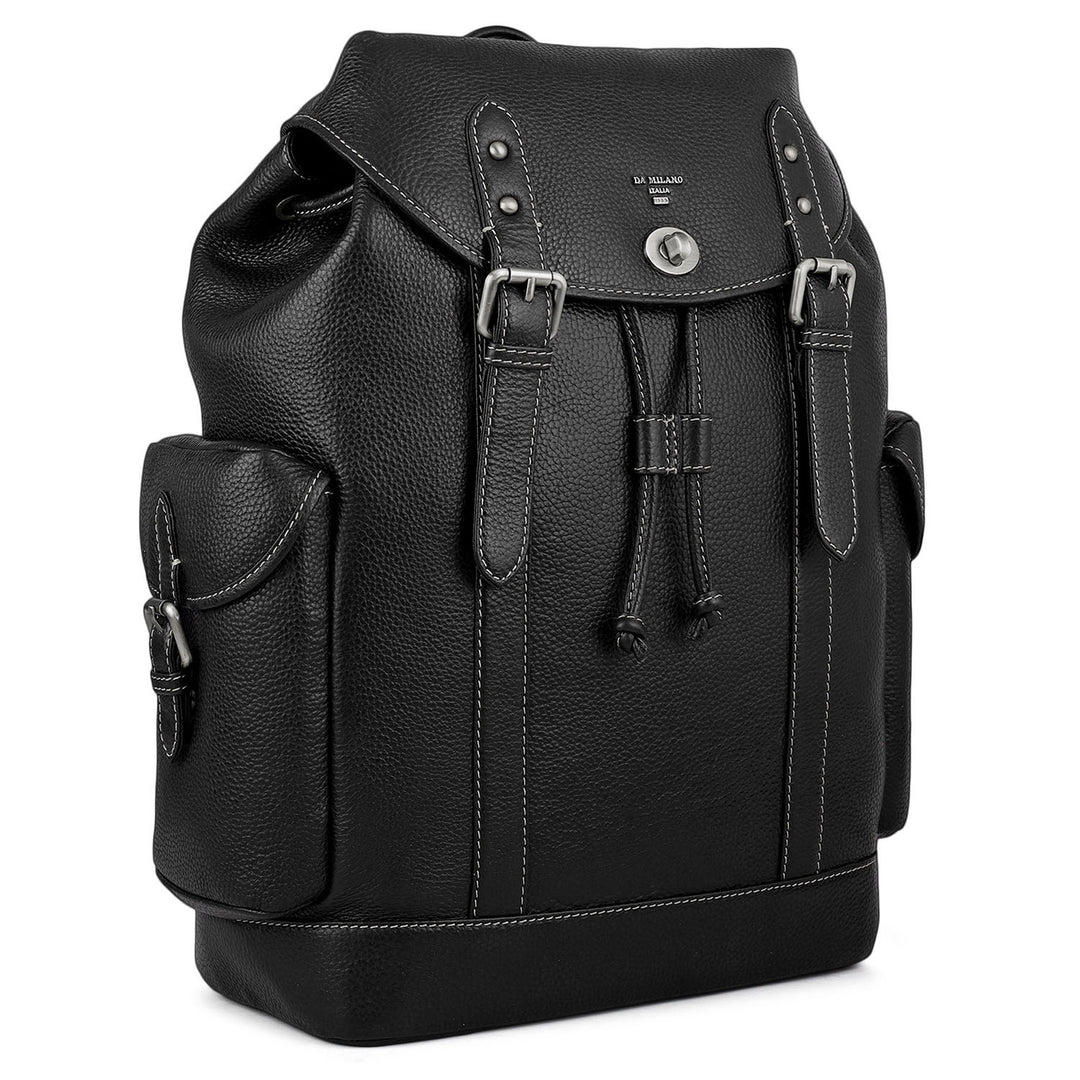 Wax Leather Backpack - Black
