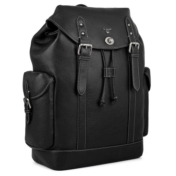 Wax Leather Backpack - Black